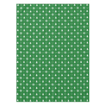 Classic Green White Snowflakes Christmas Trees