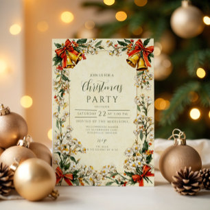 Classic Greenery Christmas Invitation