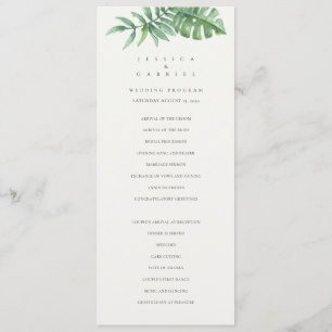 Classic Greenery Tropical Wedding Programme