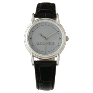 Classic Grey and Black Personalised Watch