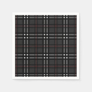 Classic grey and black plaid pattern napkin