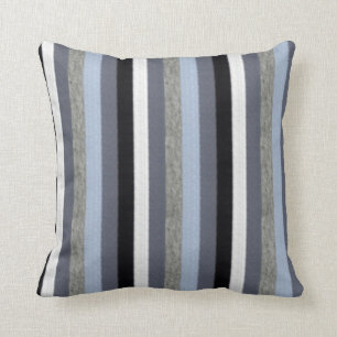 Classic Grey and Blue Stripes Cushion