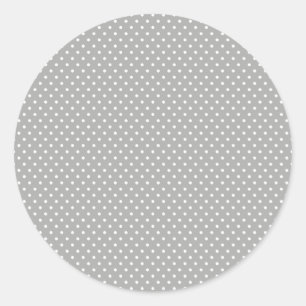 Classic Grey and White Polka Dot Stickers