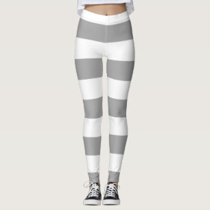 Classic grey and white vintage stripes leggings