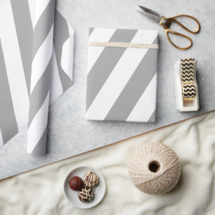 Classic grey and white vintage stripes wrapping paper