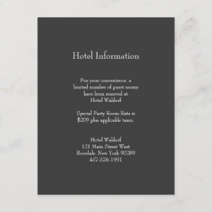 Classic Grey Bar Mitzvah Information Card