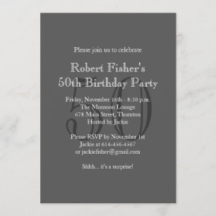 Classic Grey Birthday Invitation