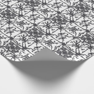 Classic Grey Botanical Floral Wrapping Paper