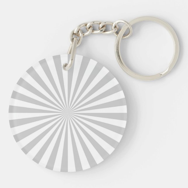 Classic Grey Burst Spinning Wheel Customise This! Key Ring (Back)