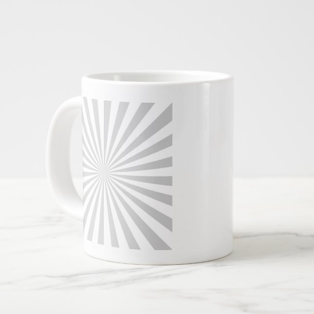 Classic Grey Burst Spinning Wheel Customise This! Large Coffee Mug (Front Left)