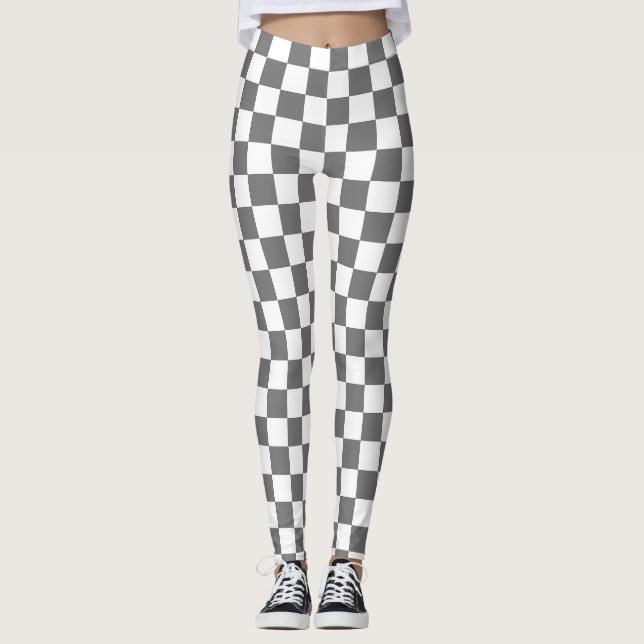 Classic grey chequerboard leggings (Front)