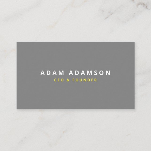 Classic Grey Founder Ceo President Director Business Card (Front)