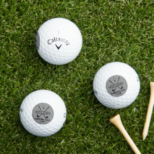 Classic Grey Golf Club Player Name Balls