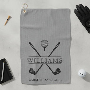 Classic Grey Golf Club Player Name Towel