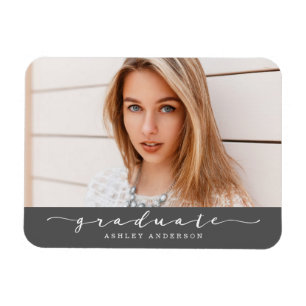 Classic Grey Graduation Photo Magnet