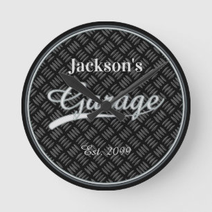 Classic Grey Grey Garage Wall Clock