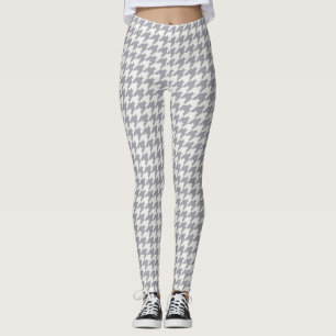 Classic Grey Houndstooth Pattern Leggings