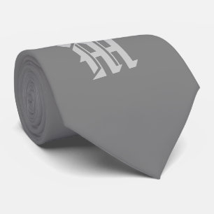 Classic Grey monogrammed tie