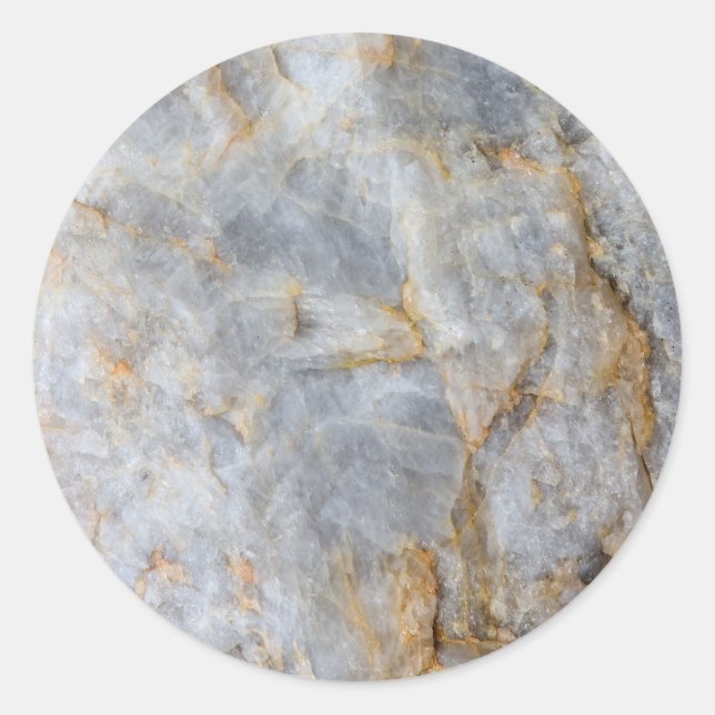 Classic Grey Quartz Crystal Classic Round Sticker (Front)