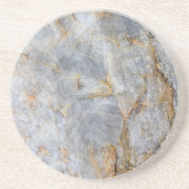 Classic Grey Quartz Crystal Coaster (Front)