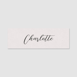 Classic Grey Simple Faux Texture Background Name Tag