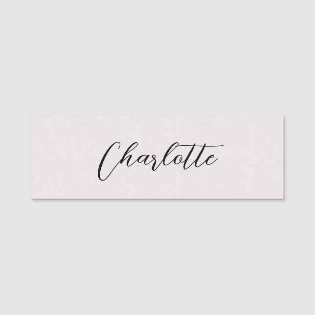 Classic Grey Simple Faux Texture Background Name Tag (Front)