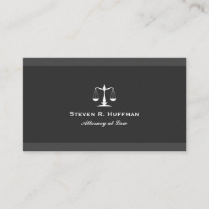 Classic Grey Stripe Attorney at law Justice Scale Business Card