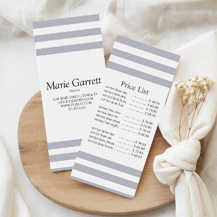 Classic Grey Stripe Business Price Rack Card