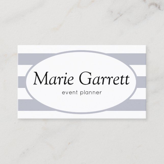 Classic Grey Stripes Business Card (Front)
