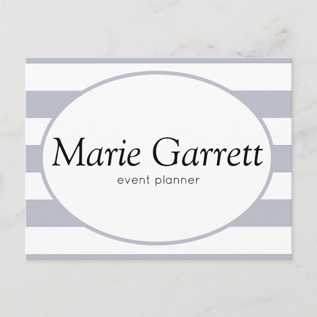 Classic Grey Stripes Business Postcard (Front)