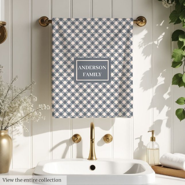 Classic Grey Tartan Personalised Family Gift Bath Towel Set (Classic Grey Tartan Personalized Family Gift Bath Towel Set)
