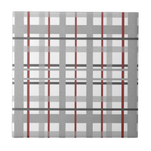 Classic Grey Tartan Plaid Pattern Tile