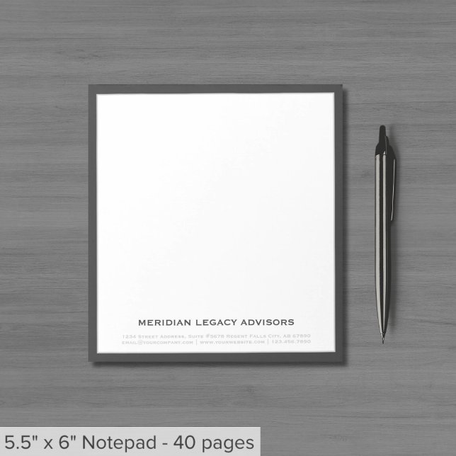 Classic Grey White Typographic Notepad (Creator Uploaded)