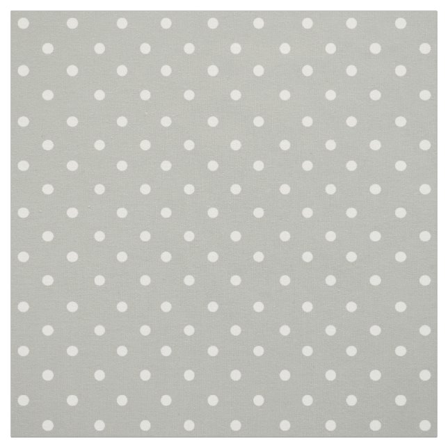 Classic Grey With White Polka Dots Fabric (Swatch)