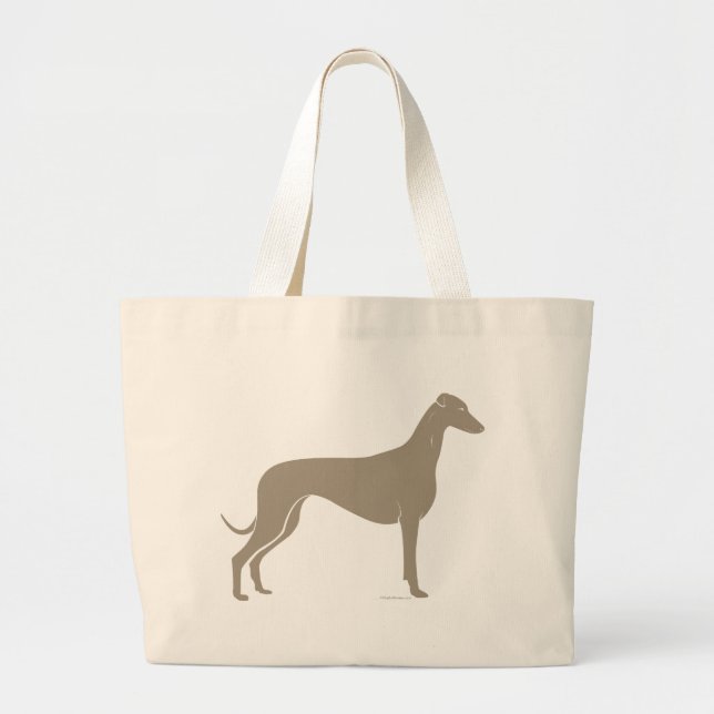Classic Greyhound Silhouette Large Tote Bag (Front)