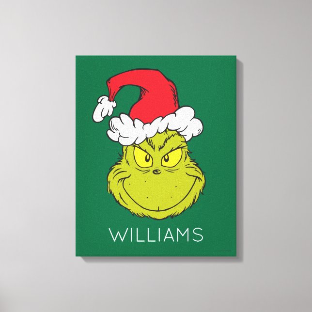 Classic Grinch | Add Your Family's Name Canvas Print (Front)