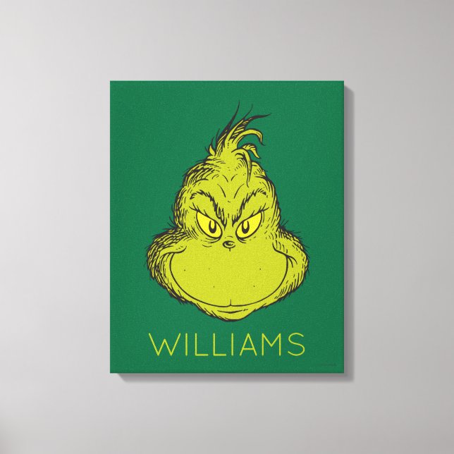 Classic Grinch | Add Your Family's Name Canvas Print (Front)