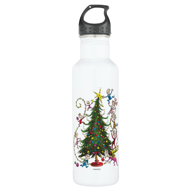 Classic Grinch | Christmas Tree 710 Ml Water Bottle (Front)