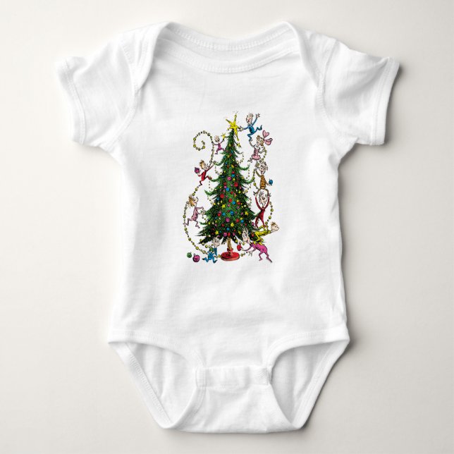 Classic Grinch | Christmas Tree Baby Bodysuit (Front)