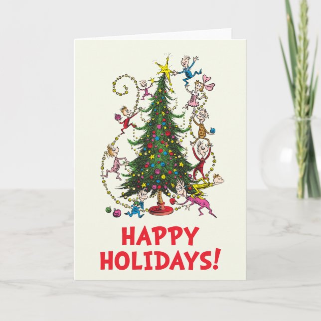 Classic Grinch | Christmas Tree Holiday Card (Front)