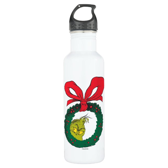 Classic Grinch | Christmas Wreath 710 Ml Water Bottle (Front)