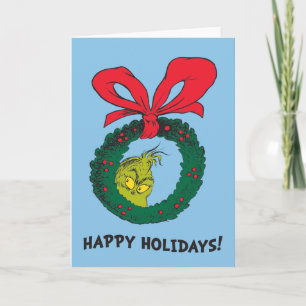 Classic Grinch   Christmas Wreath Holiday Card