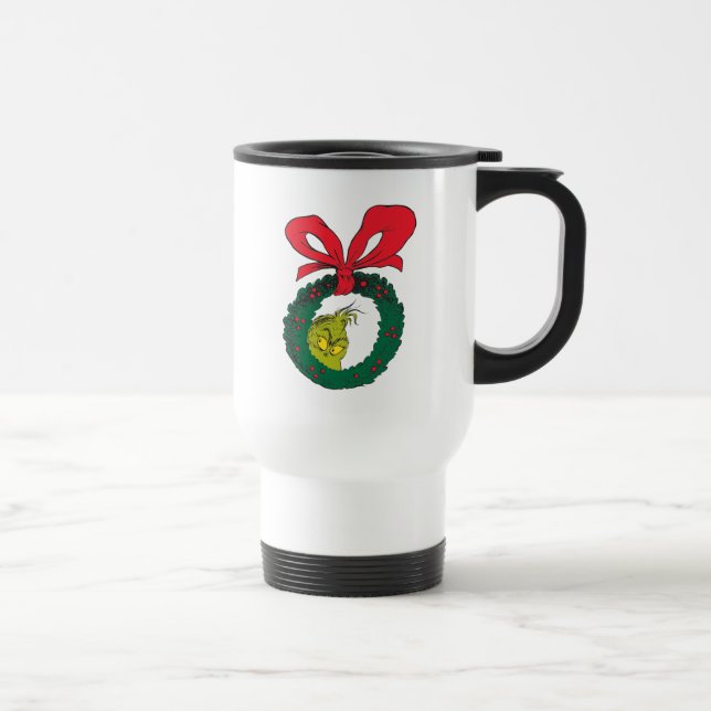 Classic Grinch | Christmas Wreath Travel Mug (Right)