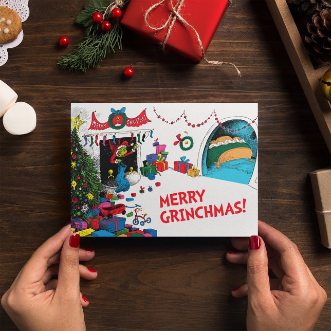 Classic Grinch | Grinch in Chimney Holiday Postcard (Creator Uploaded)