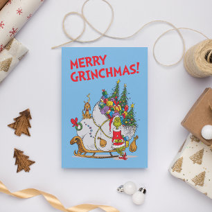 Classic Grinch   Grinch & Max Runaway Slei Holiday Card