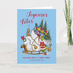 Classic Grinch   Grinch & Max with Sleigh Holiday Card