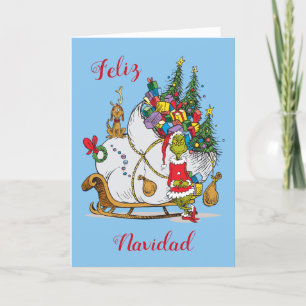 Classic Grinch   Grinch & Max with Sleigh Holiday Card