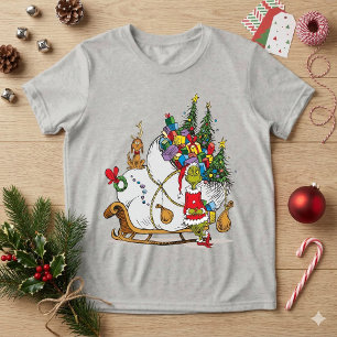 Classic Grinch   Grinch & Max with Sleigh Tri-Blend Shirt