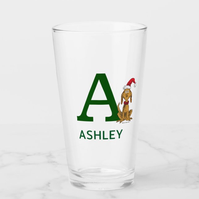 Classic Grinch Max | Name & Monogram Glass (Front)