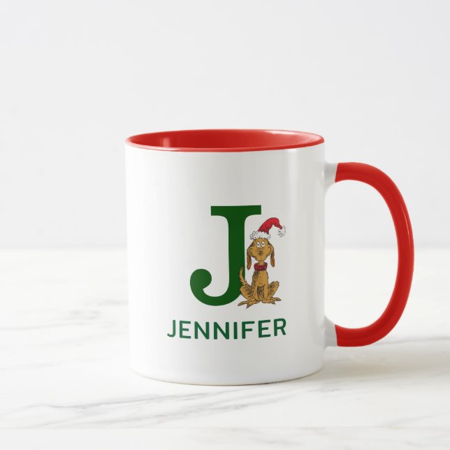 Classic Grinch Max | Name & Monogram J Mug (Right)